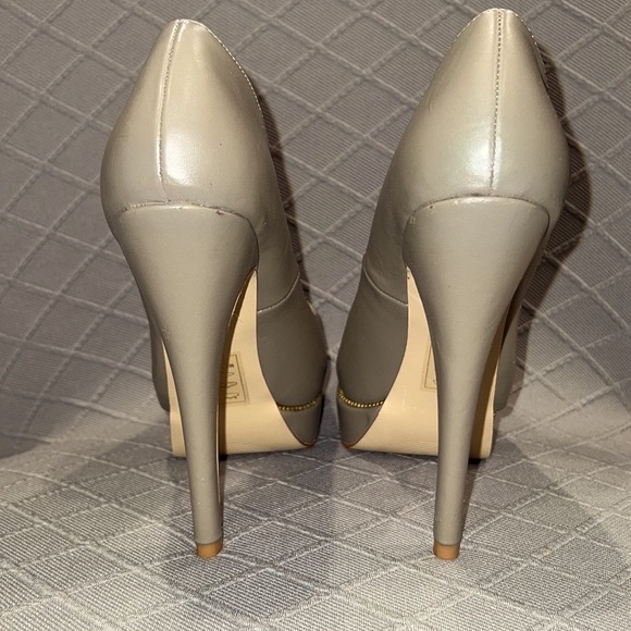 Peep Toe Pumps Platform High Heels Women’s Size 6 Warm Grey Beau & Ashe - Picture 2 of 10